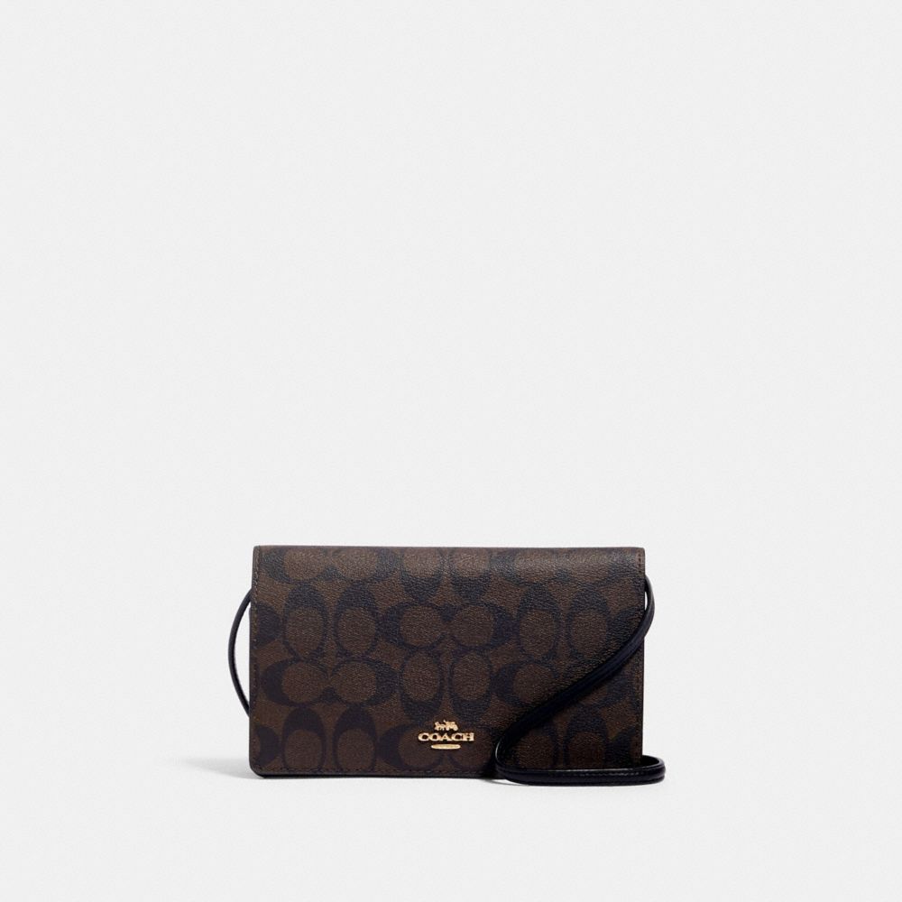 COACH® Outlet | Anna Foldover Crossbody Clutch In Signature Canvas