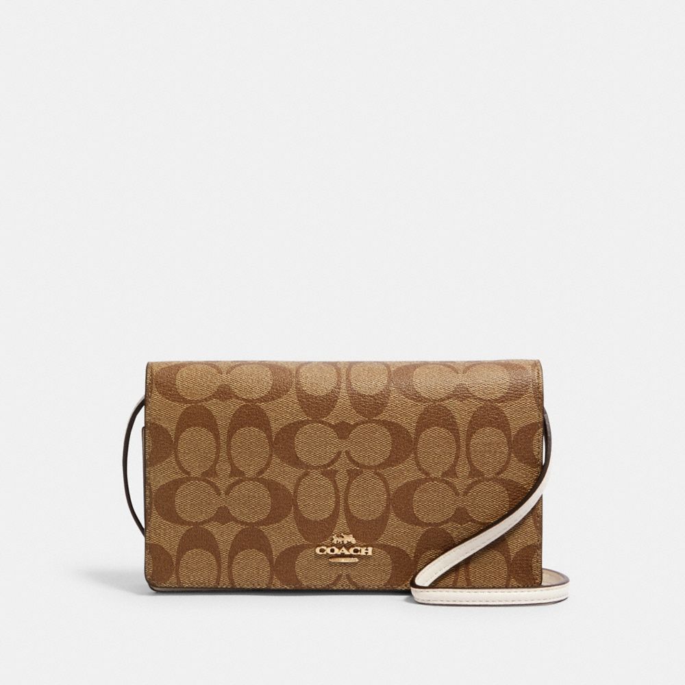 COACH® Outlet Anna Foldover Crossbody Clutch In Signature Canvas