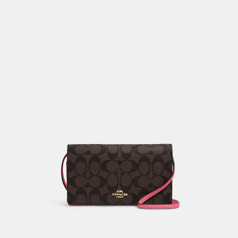 COACH® Outlet Anna Foldover Crossbody Clutch In Signature Canvas