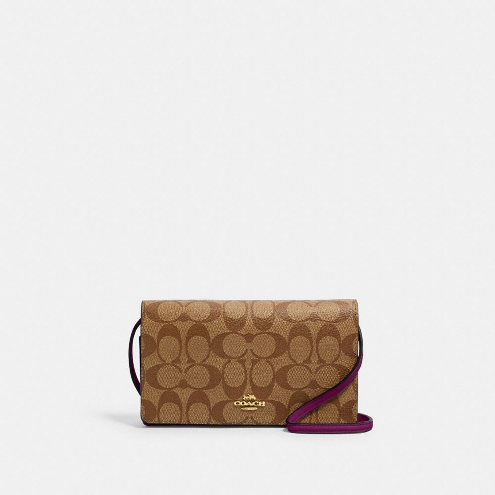 COACH® Outlet Anna Foldover Crossbody Clutch In Signature Canvas