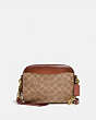 COACH®,CAMERA BAG IN SIGNATURE CANVAS,pvc,Small,Brass/Rust,Front View