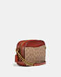 COACH®,CAMERA BAG IN SIGNATURE CANVAS,pvc,Small,Brass/Rust,Angle View