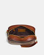 COACH®,CAMERA BAG IN SIGNATURE CANVAS,pvc,Small,Brass/Rust,Inside View,Top View