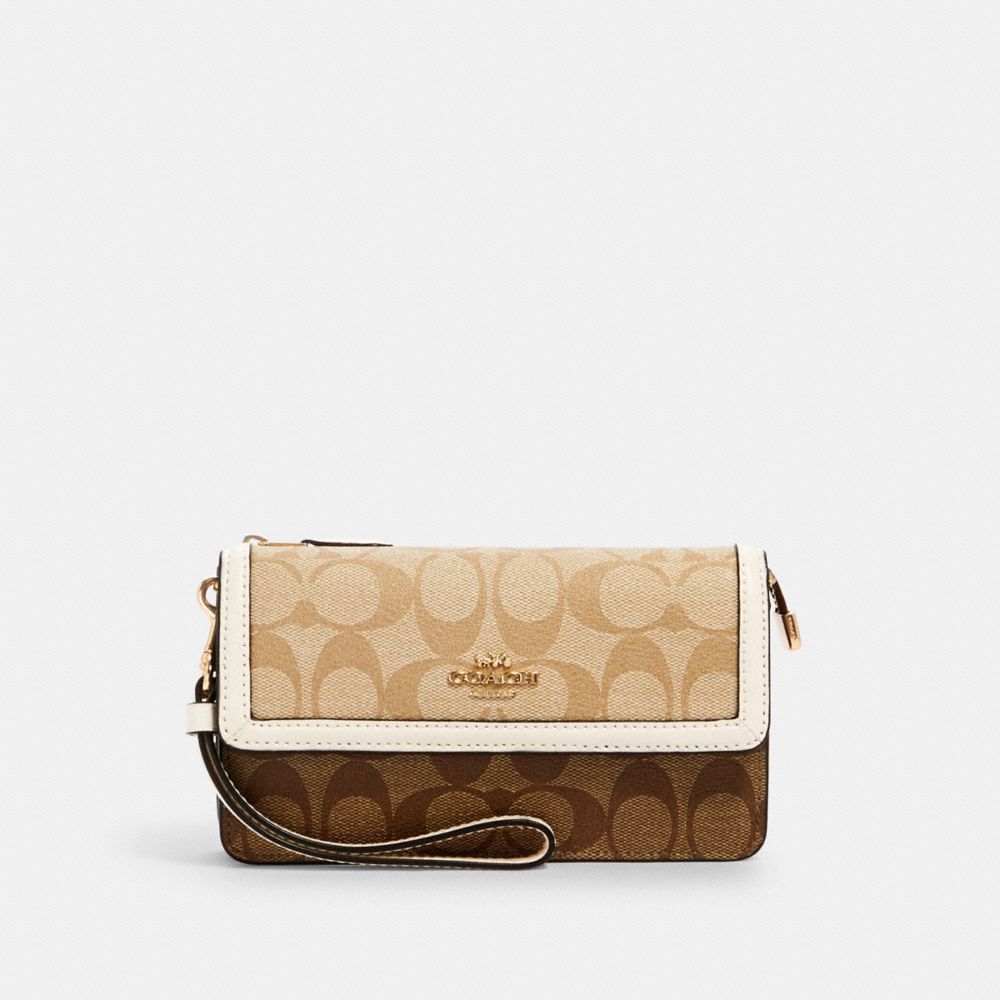 COACH® Outlet Foldover Wristlet In Signature Canvas