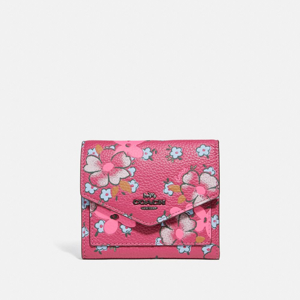 Small Wallet With Field Floral Print COACH®
