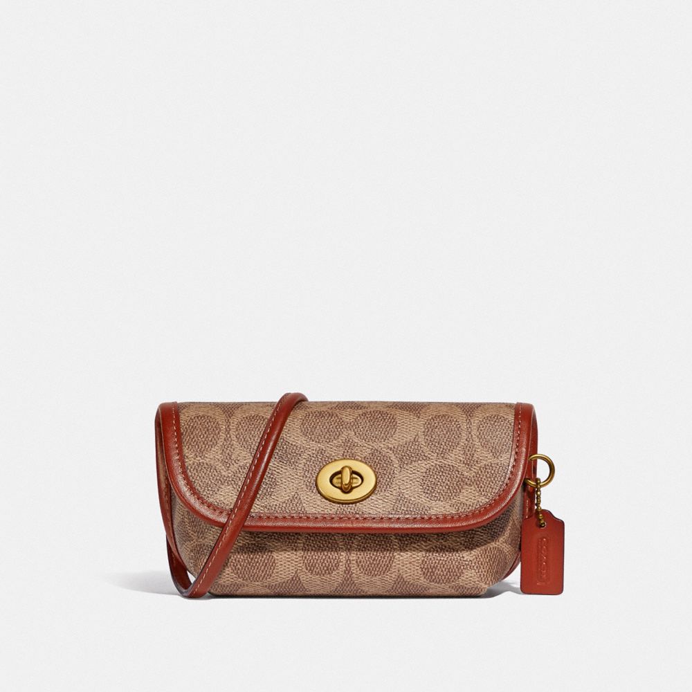 COACH® | Turnlock Flare Belt Bag In Signature Canvas