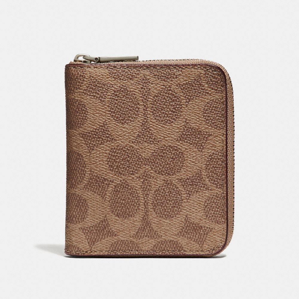 COACH® Small Zip Around Wallet In Signature Canvas