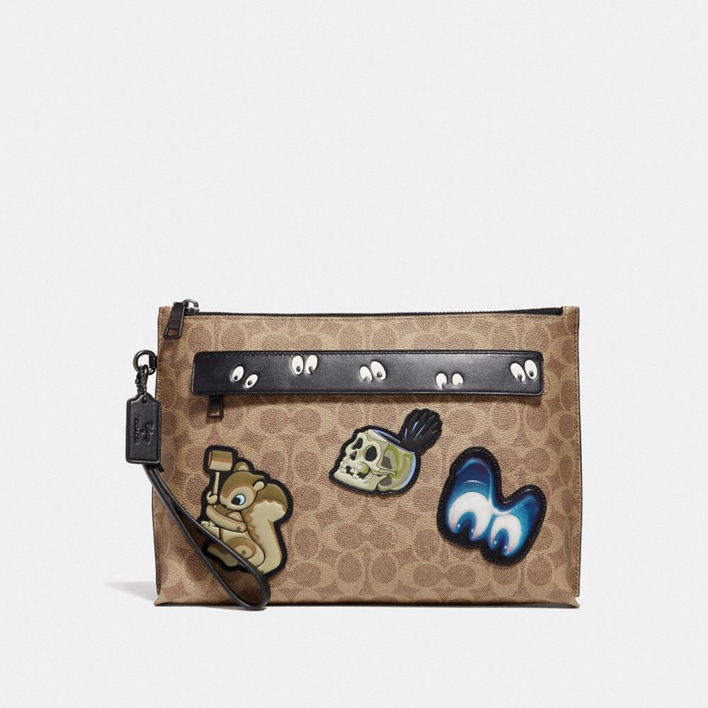 COACH® | Disney X Coach Carryall Pouch With Signature Patchwork