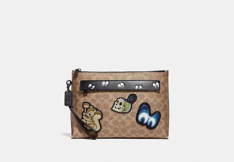 COACH® | Disney X Coach Carryall Pouch With Signature Patchwork