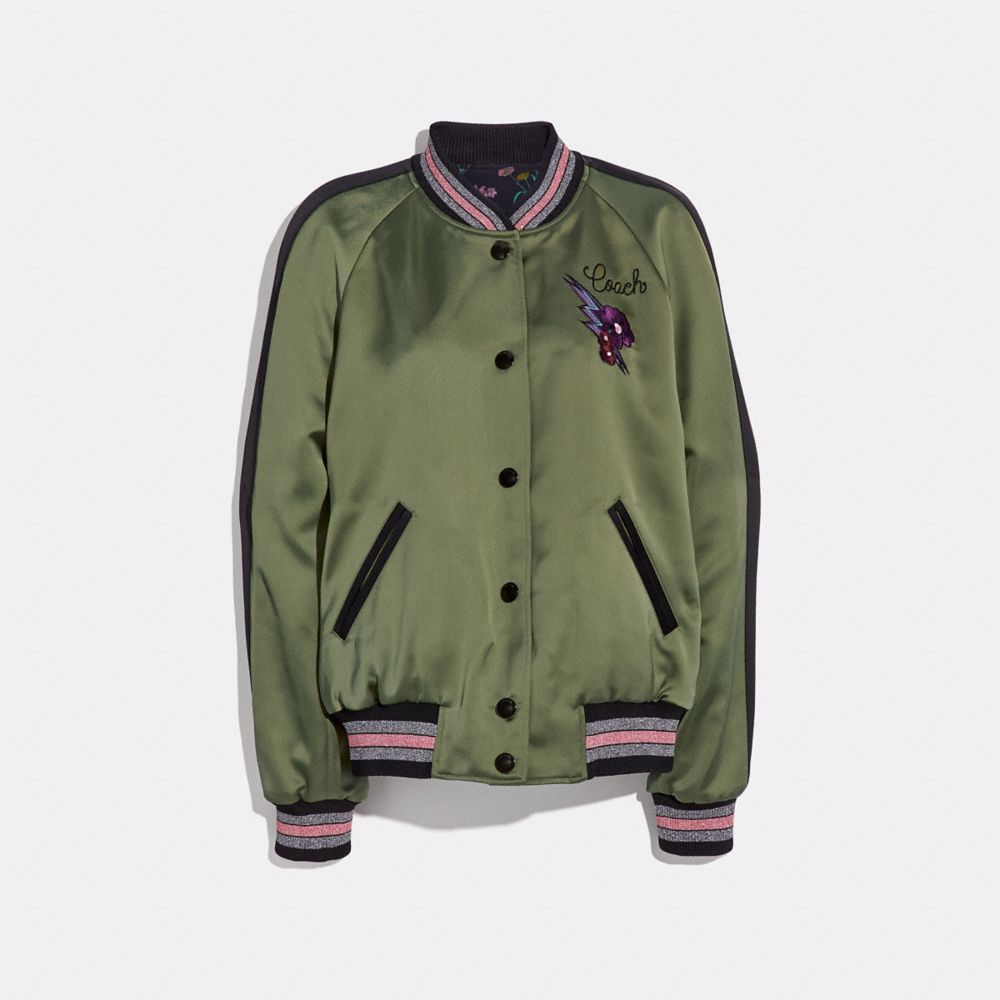 COACH® Reversible Satin Varsity Jacket