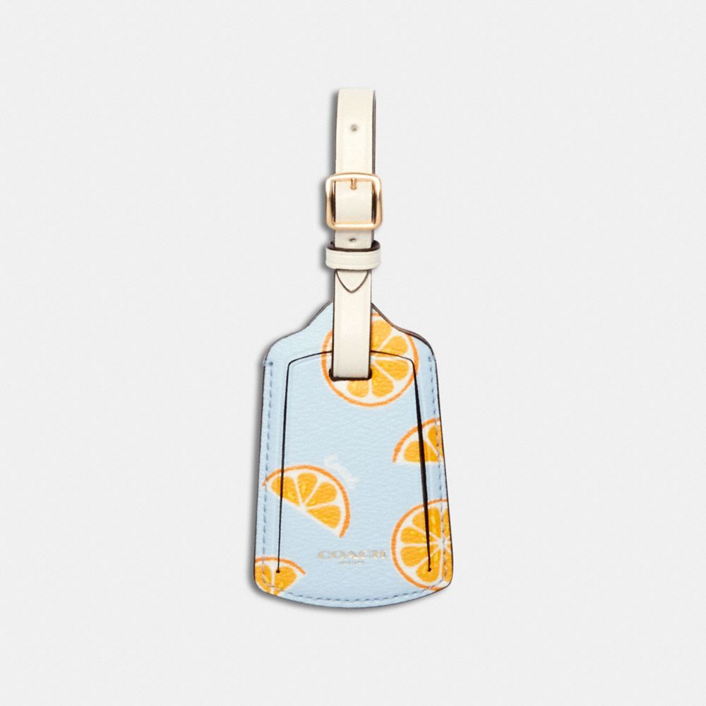 COACH® Outlet Luggage Tag With Orange Print