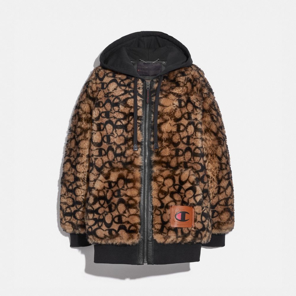 COACH® Coach X Champion Super Fleece Shearling Hoodie