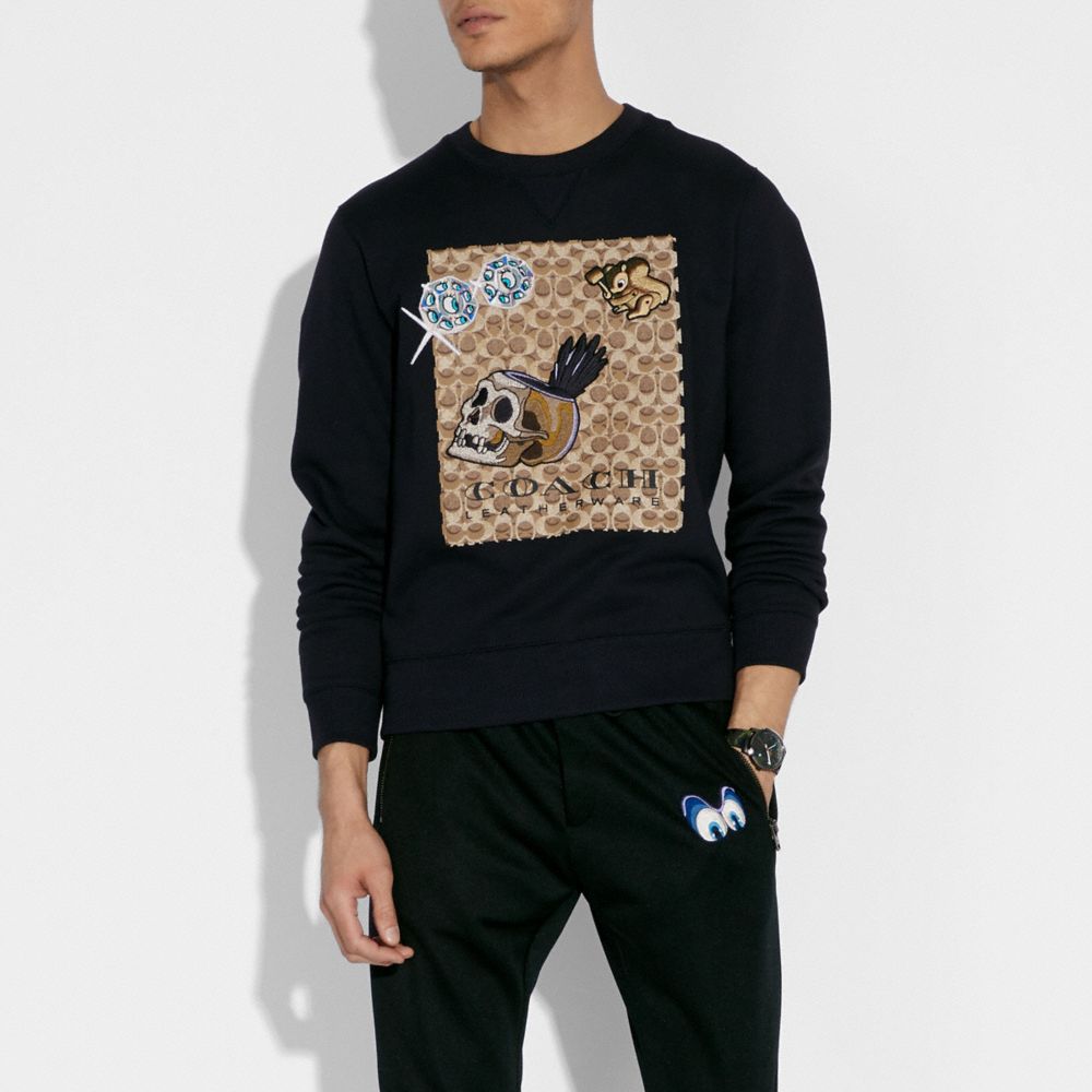 COACH® | Disney X Coach Signature Sweatshirt With Patches