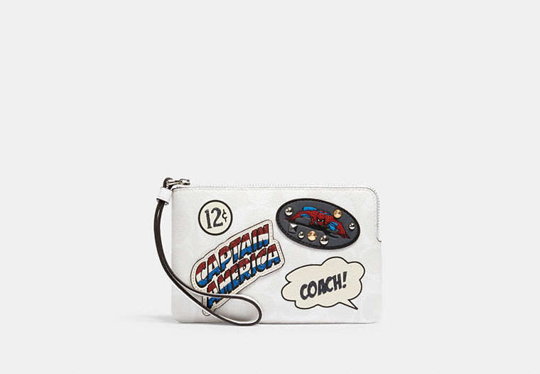 COACH® Outlet | Coach │ Marvel Corner Zip Wristlet In Signature Canvas ...