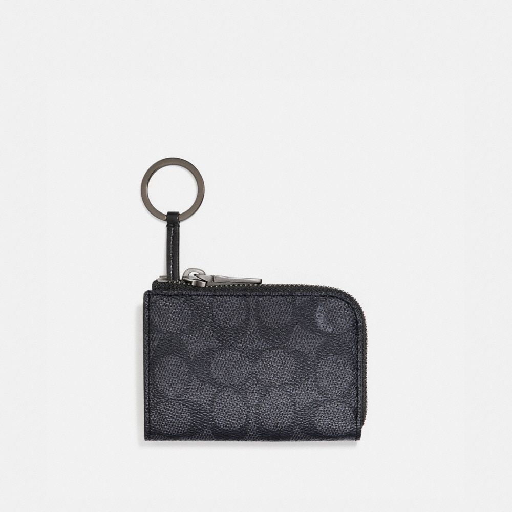 COACH® L Zip Car Key Case In Signature Canvas