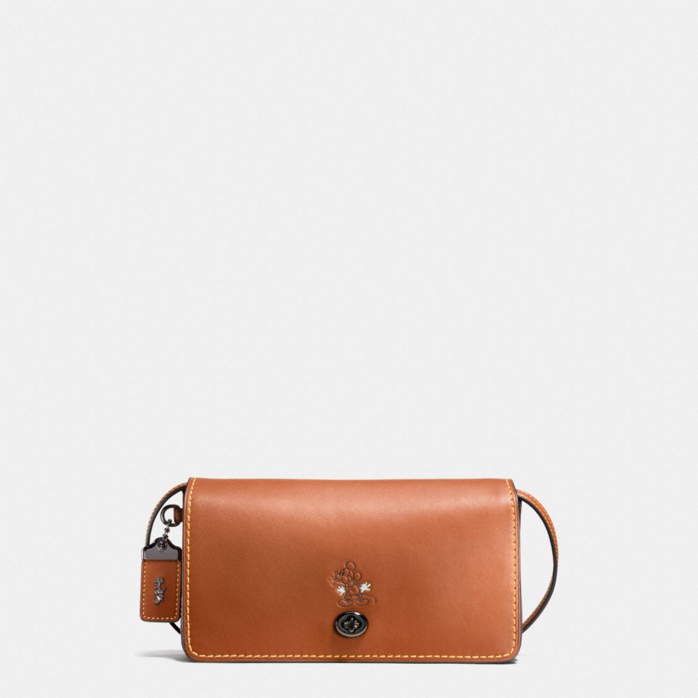 COACH Mickey Crossbody Clutch In Glovetanned Leather in Brown