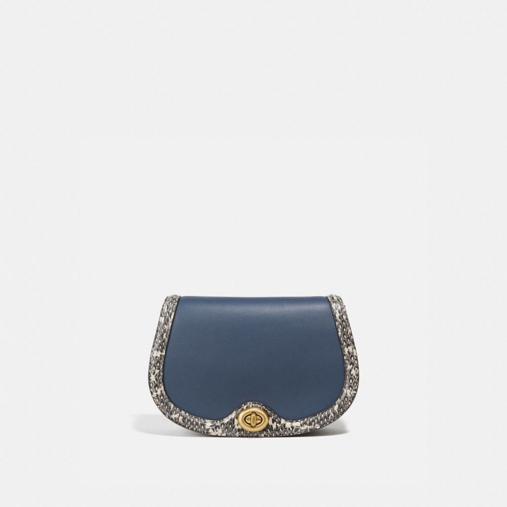 COACH® Saddle Belt Bag In Colorblock With Snakeskin Detail