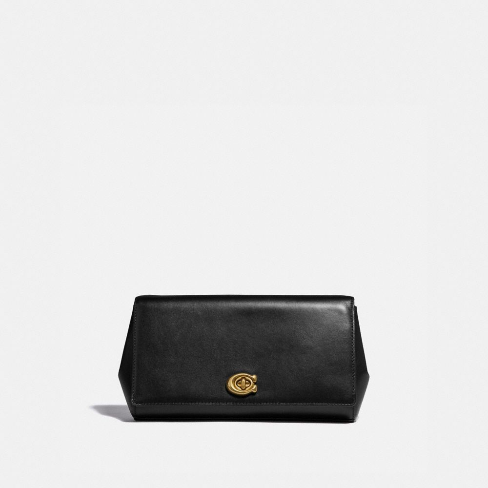 Coach Small Alexa Turnlock Clutch Scallop Rivets Black citymail.ae