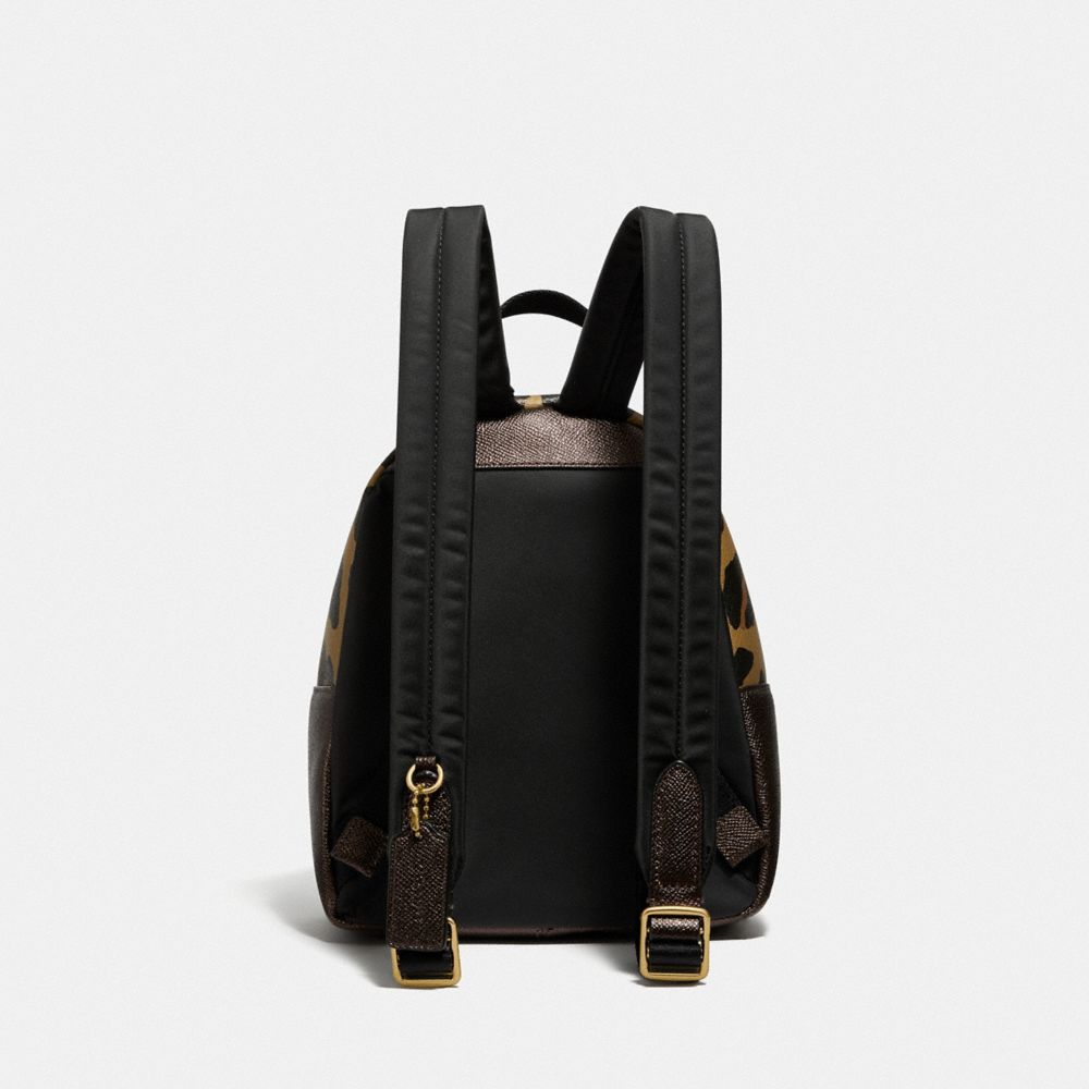 COACH® Outlet Mini Charlie Backpack In Signature Canvas With Leopard