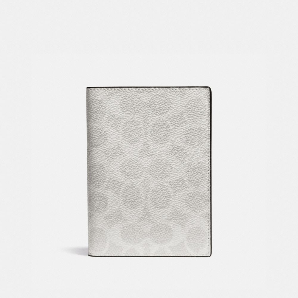 Passport Case In Blocked Signature Canvas COACH®