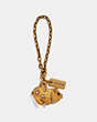 COACH®,JEWELED PIG BAG CHARM,Metal,Brass/Brass,Front View