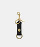 COACH®,TRIGGER SNAP BAG CHARM,Leather,Gold/Black,Front View