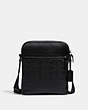 COACH®,HOUSTON FLIGHT BAG IN SIGNATURE LEATHER,Leather,Medium,Gunmetal/Black,Front View