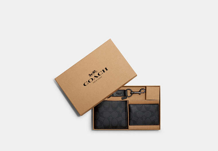 Boxed 3 In 1 Wallet Gift Set In Signature Canvas
