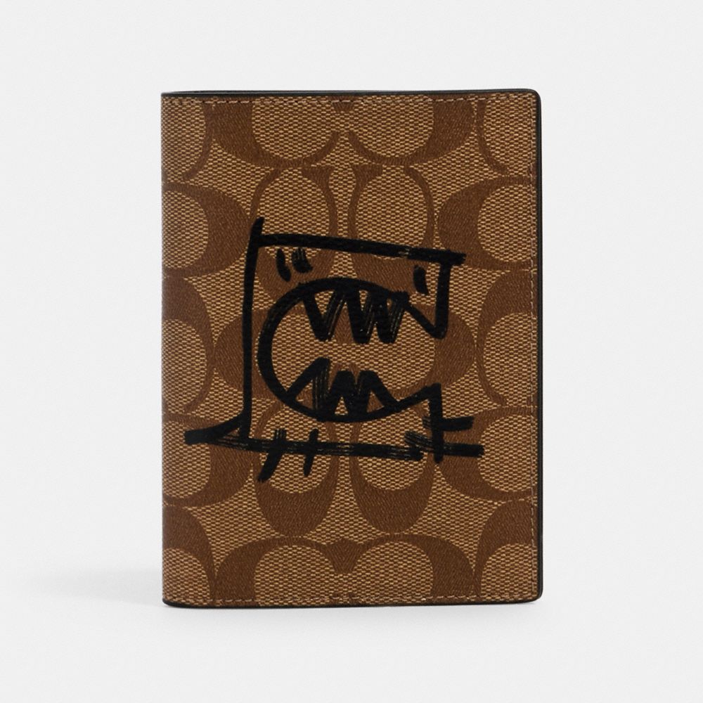 COACH® Outlet Passport Case In Signature Canvas With Rexy By Guang Yu