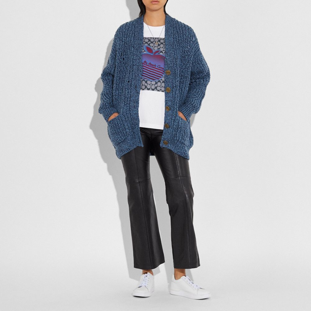 COACH®,Open Knit Cardigan,,Scale View