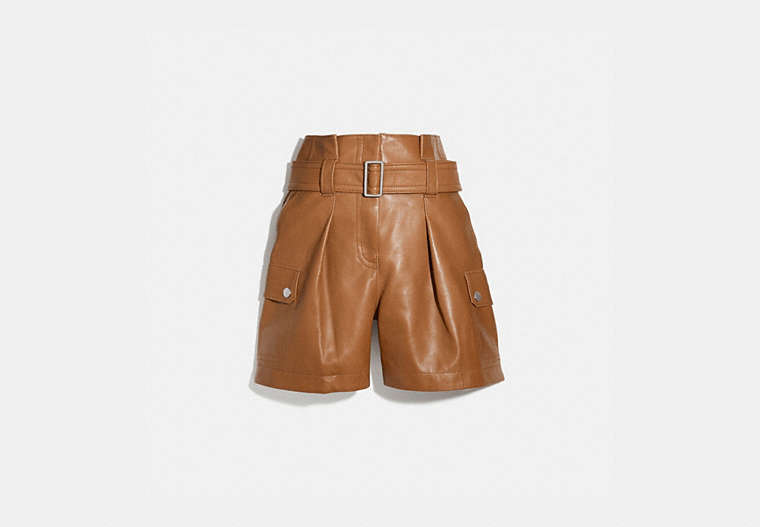 COACH® | Leather Belted Shorts