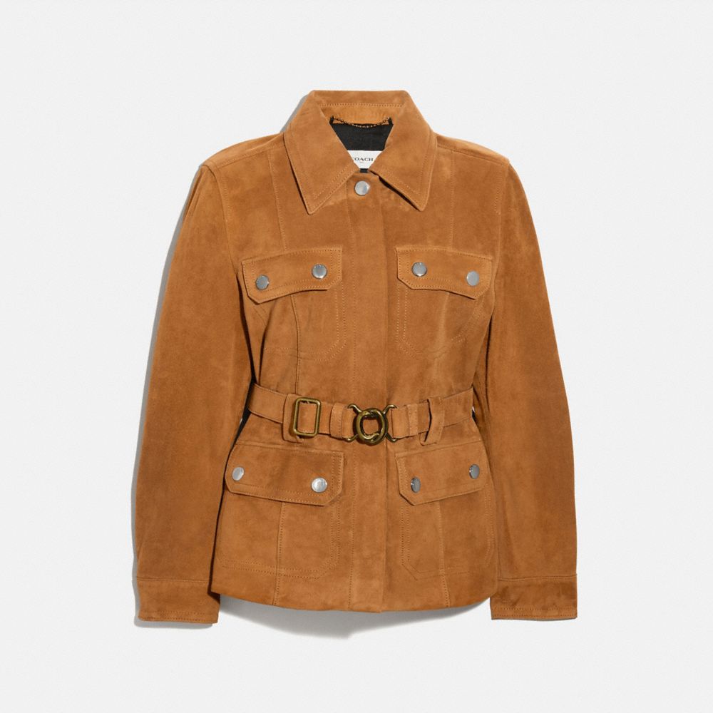 COACH® | Suede Belted Heritage Jacket