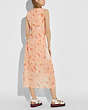 COACH®,APPLE PRINT LONG DRESS WITH SNAP POCKETS,cotton,PEACH,Scale View