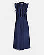 COACH®,BRODERIE ANGLAISE MAXI DRESS,cotton,NAVY,Front View