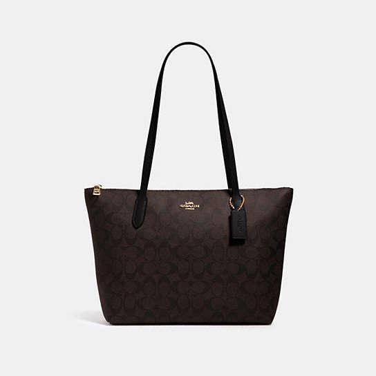 Zip Top Tote In Signature Canvas - COACH® Outlet