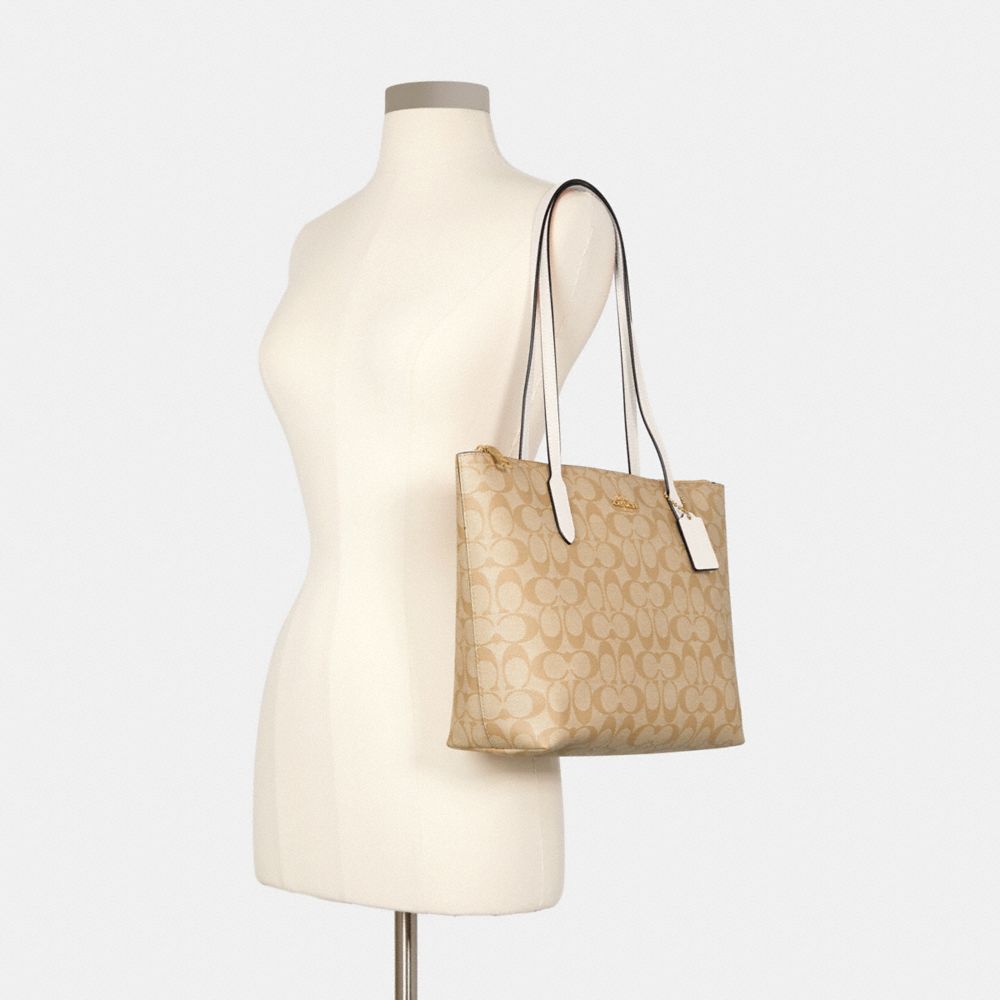 COACH® Outlet | Zip Top Tote In Signature Canvas