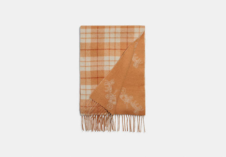 Reversible Horse And Carriage Plaid Print Muffler