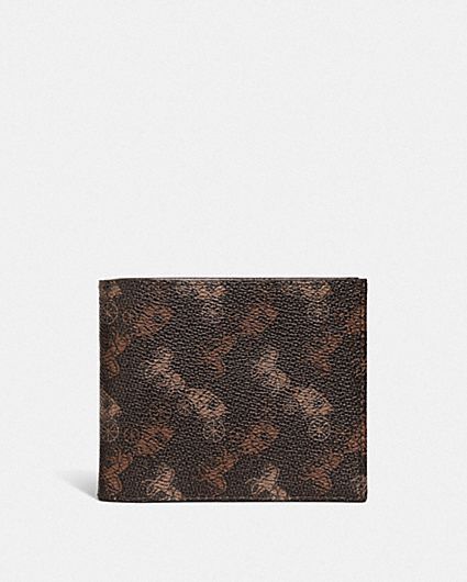 COACH® | Double Billfold Wallet With Horse And Carriage Print
