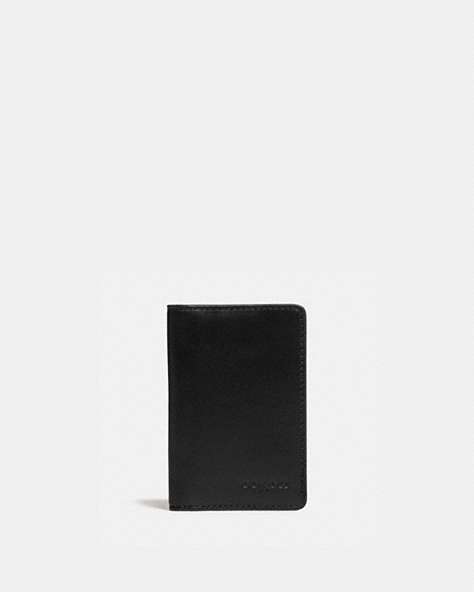 COACH®,CARD WALLET,Sport calf leather,Mini,Black,Front View