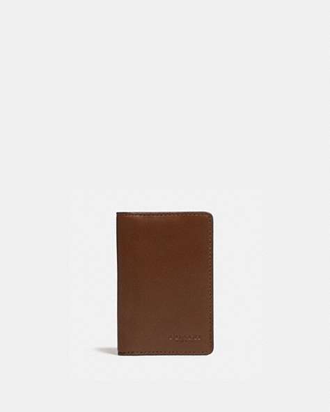 COACH®,CARD WALLET,Sport calf leather,Mini,Saddle,Front View