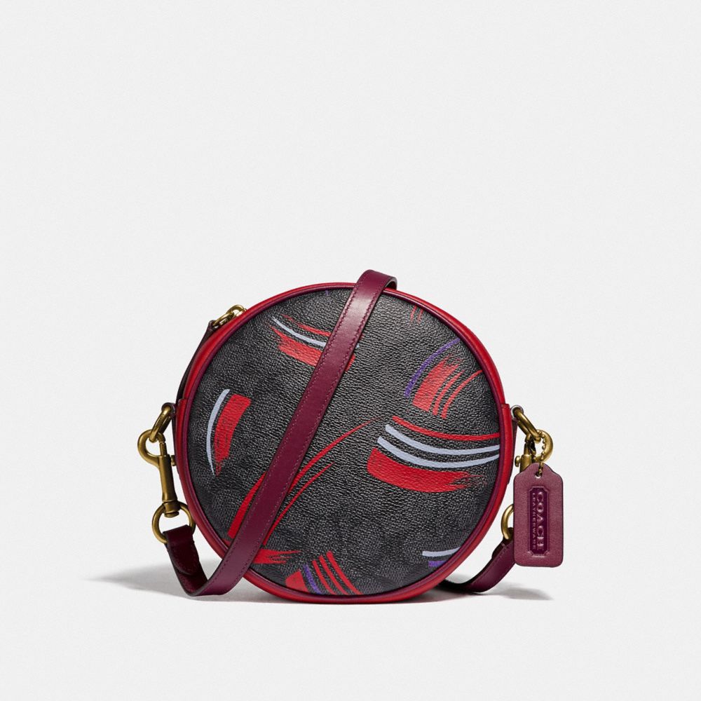 COACH® Circle Crossbody In Signature Canvas With Brush Stroke Print