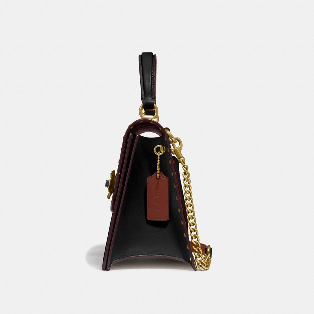 COACH® Parker Top Handle In Signature Canvas With Rivets