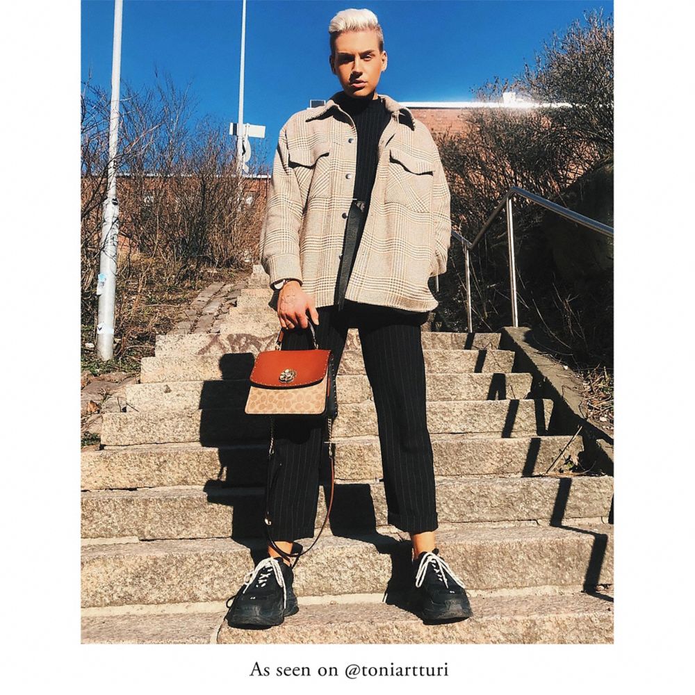 COACH® Parker Top Handle In Signature Canvas With Rivets