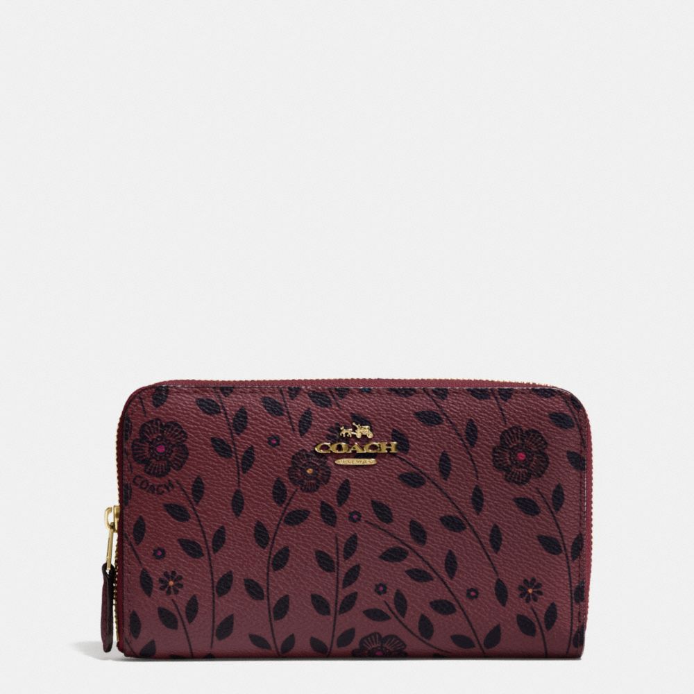 Medium Zip Around Wallet With Willow Floral Print COACH®