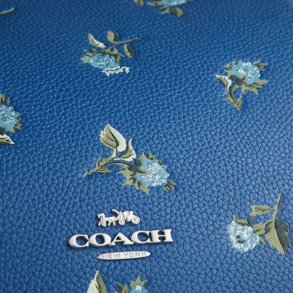 Coach, Bags, Coach Blue Floral Print Sutton Crossbody Purse
