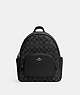 COACH®,COURT BACKPACK IN SIGNATURE CANVAS,pvc,Large,Office,Silver/Graphite/Black,Front View