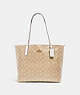COACH®,CITY TOTE IN SIGNATURE CANVAS,pvc,Large,Everyday,Gold/Light Khaki Chalk,Front View