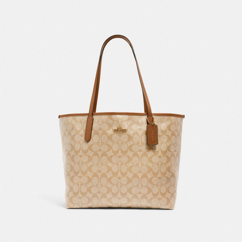 Coach Outlet City Tote In Signature Canvas
