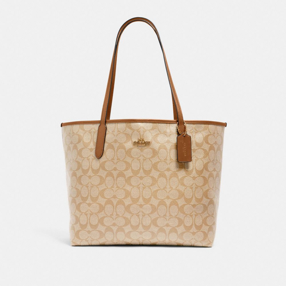 Coach outlet city tote in signature canvas