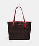 COACH®,CITY TOTE IN SIGNATURE CANVAS,pvc,Large,Everyday,Gold/Brown 1941 Red,Front View